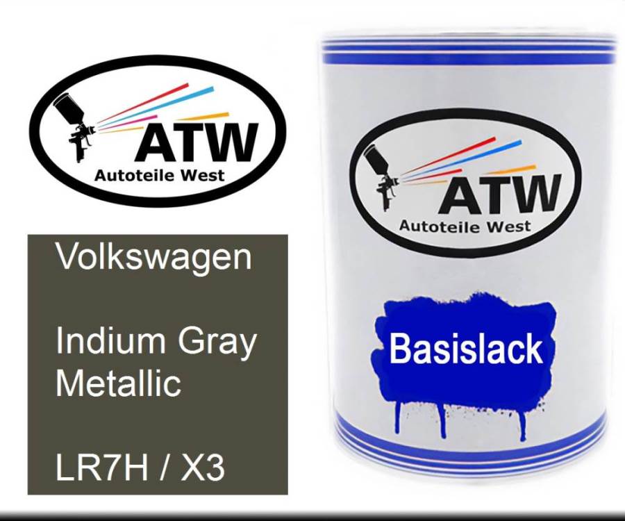 Volkswagen, Indium Gray Metallic, LR7H / X3: 500ml Lackdose, von ATW Autoteile West.